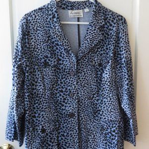 Linea by Louis Dell’Olio Blue & black blazer Jacket Size L